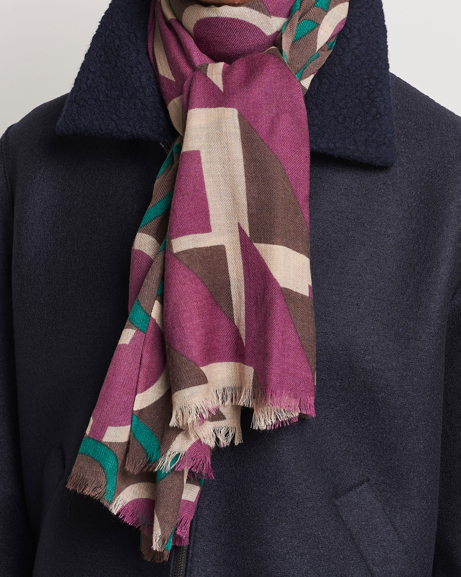 Herre |  | Altea | Printed Wool Scarf Brown