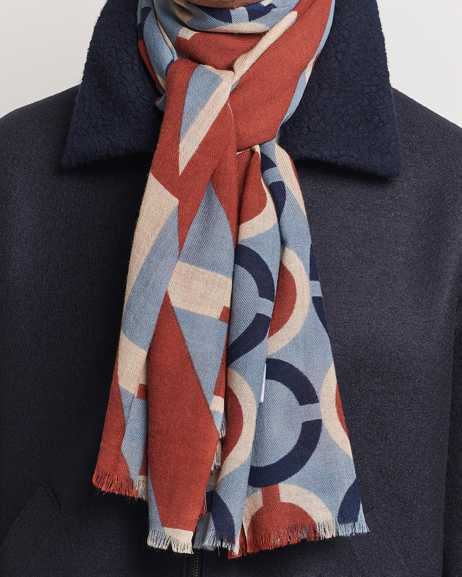 Herre |  | Altea | Printed Wool Scarf Brick