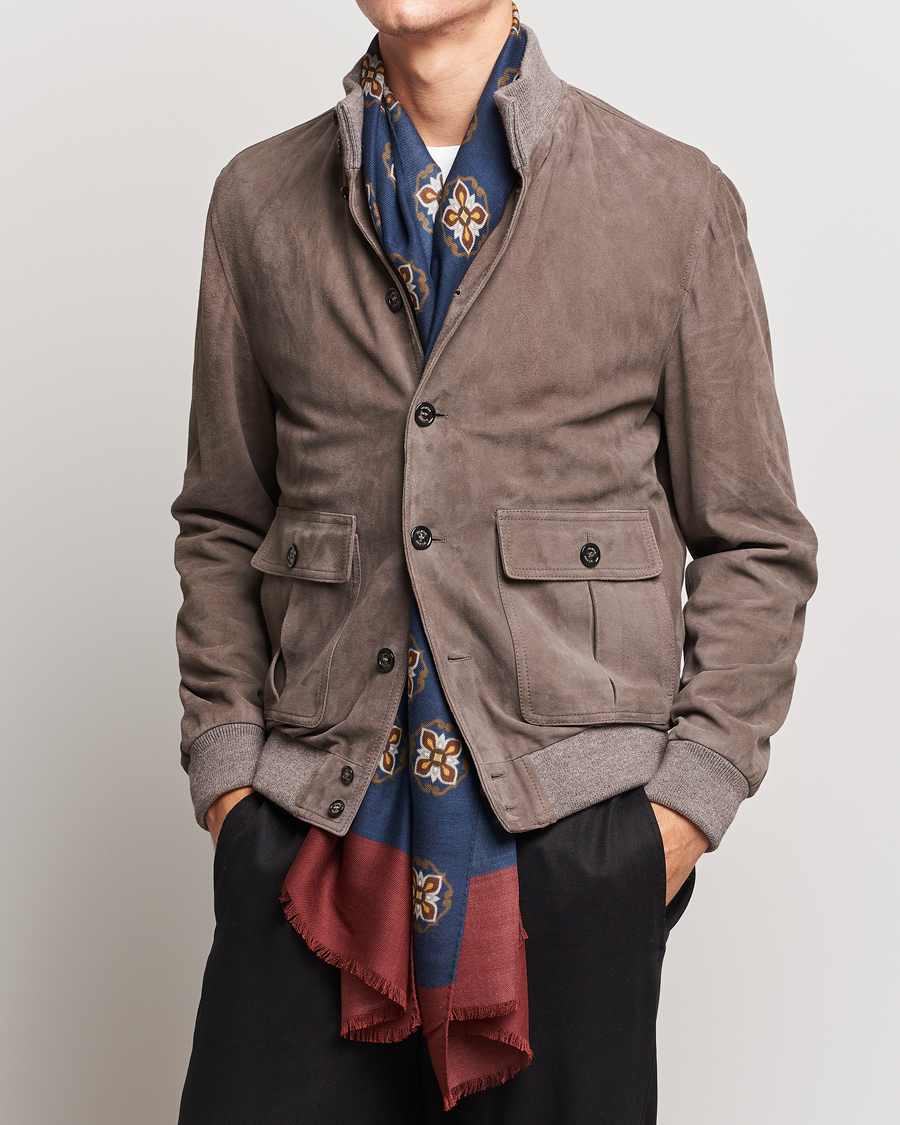 Herre | Altea Printed Medallion Wool Scarf Navy | Altea | Printed Medallion Wool Scarf Navy