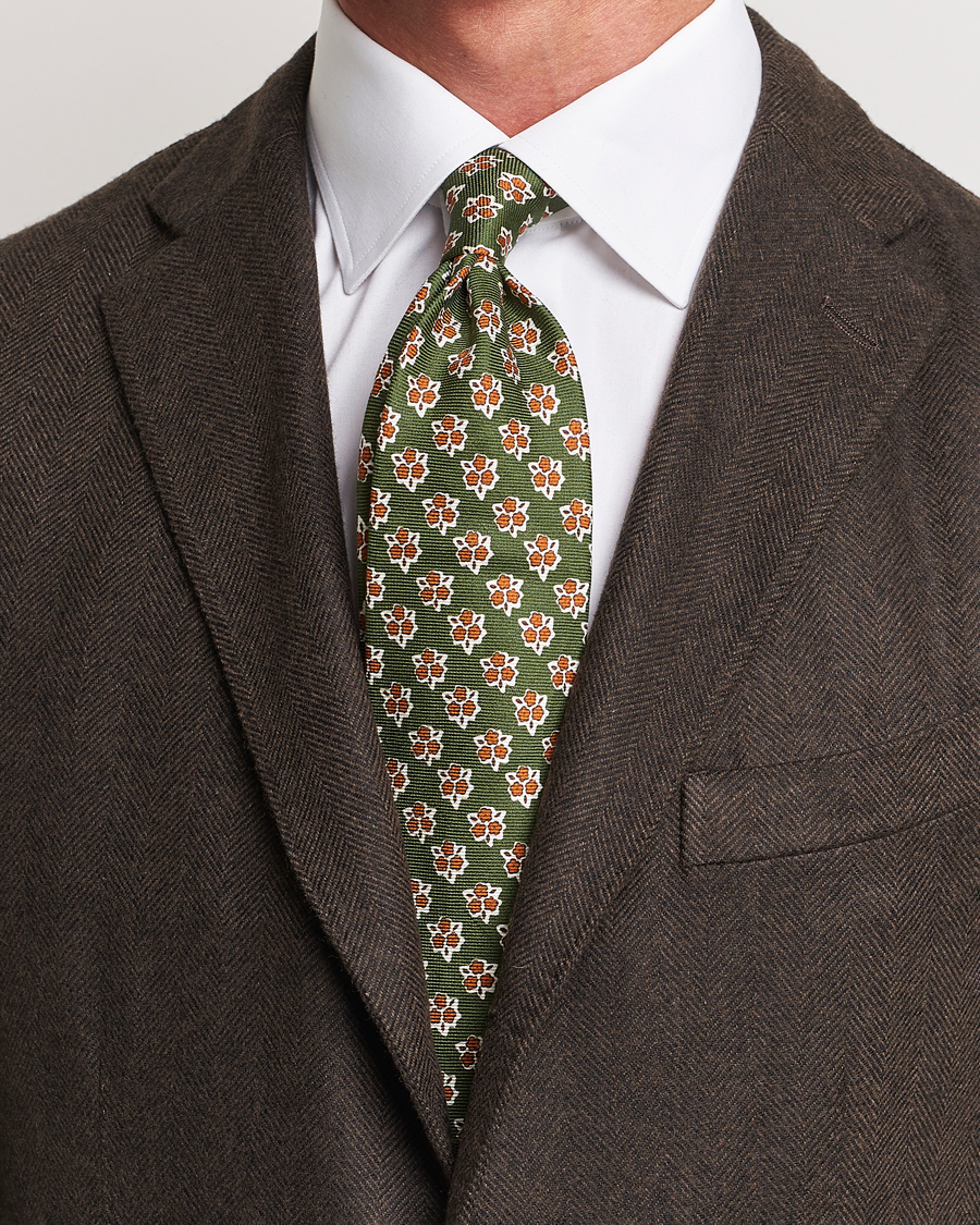 Herre | | Altea | Printed Silk Tie Green