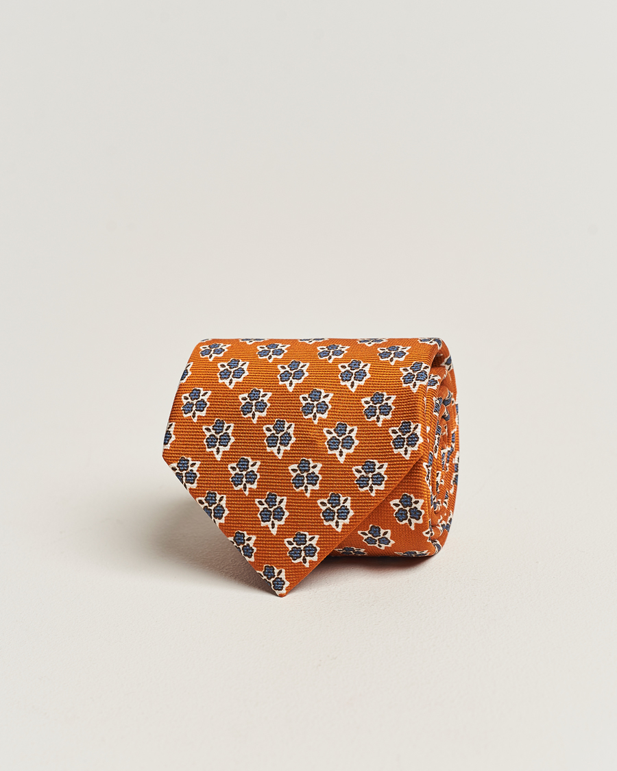 Herre |  | Altea | Printed Silk Tie Orange