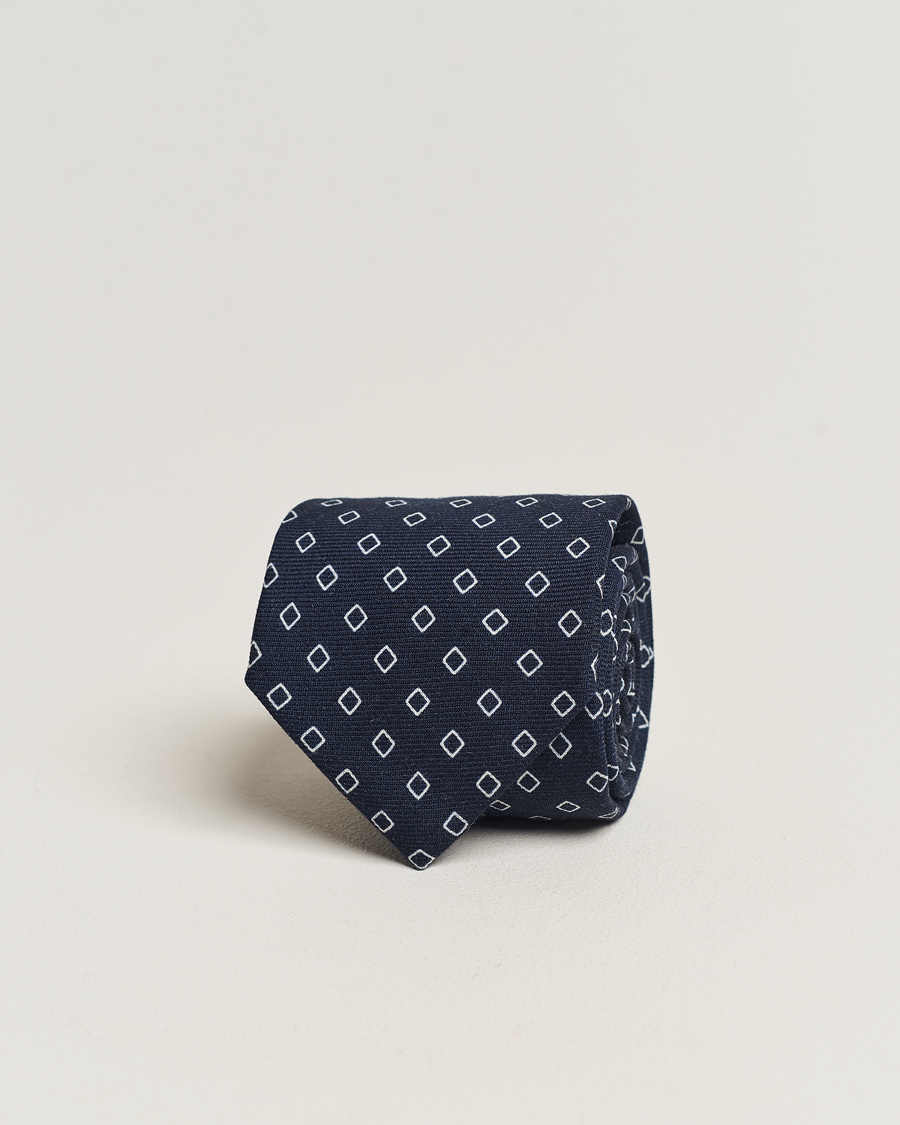 Herre | Altea Printed Wool Tie Navy | Altea | Printed Wool Tie Navy