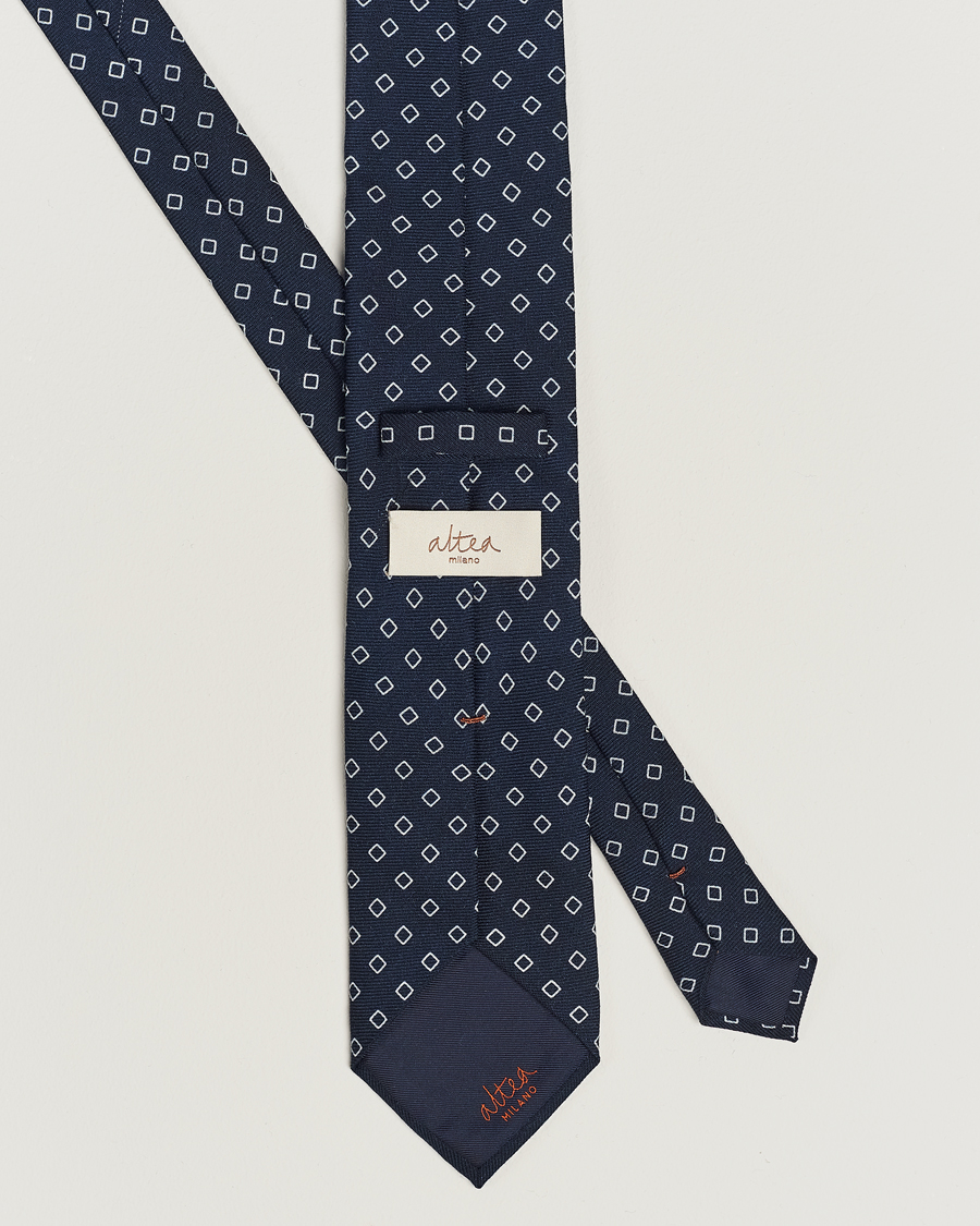 Herre | Altea Printed Wool Tie Navy | Altea | Printed Wool Tie Navy