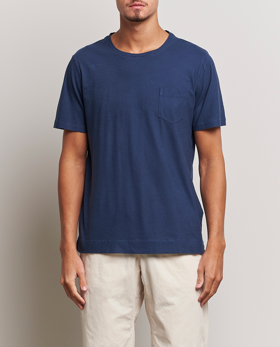 Herre |  | Massimo Alba | Panarea Cotton Jersey T-Shirt Navy