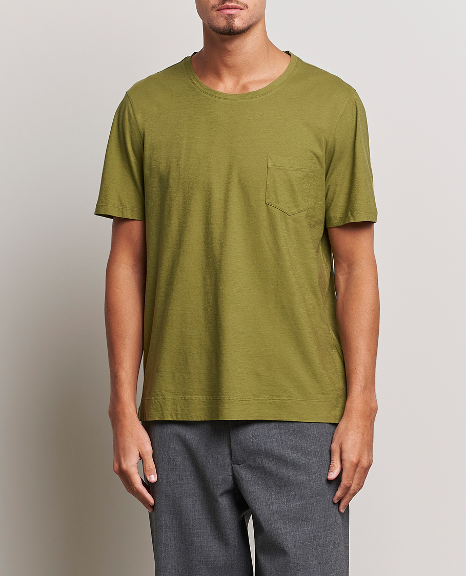 Herre |  | Massimo Alba | Panarea Cotton Jersey T-Shirt Olive