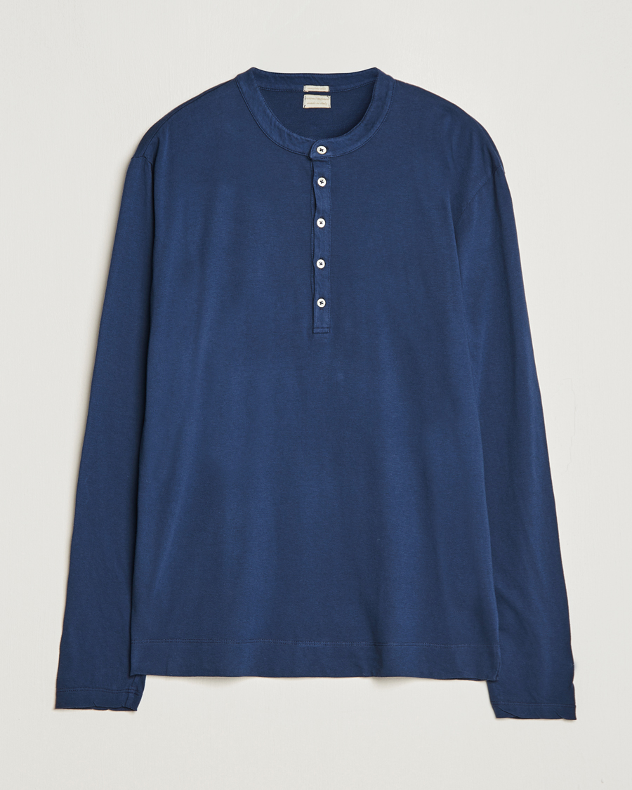 Herre | Gensere | Massimo Alba | Hawai Cotton/Cashmere Henley Navy