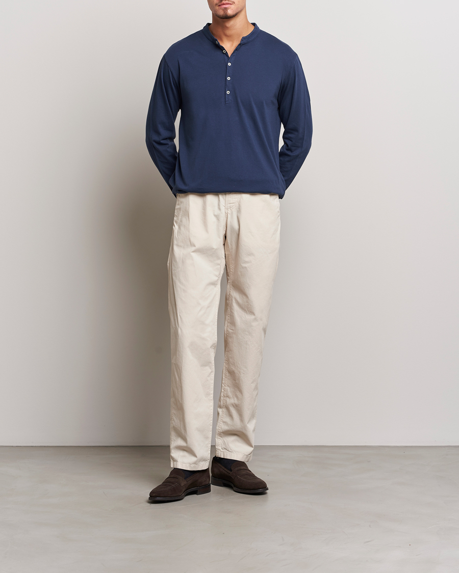 Herre | Gensere | Massimo Alba | Hawai Cotton/Cashmere Henley Navy