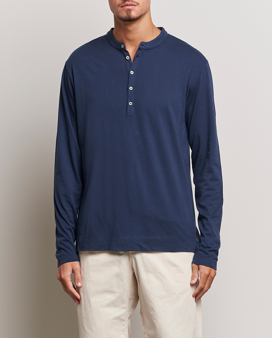 Herre | Bestefartrøyer | Massimo Alba | Hawai Cotton/Cashmere Henley Navy