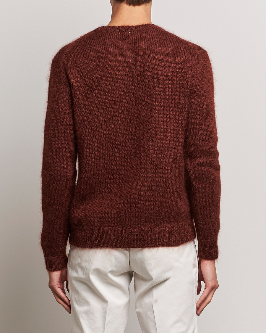 Herre | Gensere | Massimo Alba | Alder Mohair/Silk Crew Neck Burnt Orange
