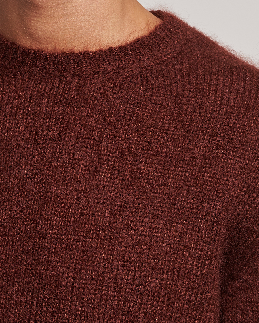 Herre | Gensere | Massimo Alba | Alder Mohair/Silk Crew Neck Burnt Orange