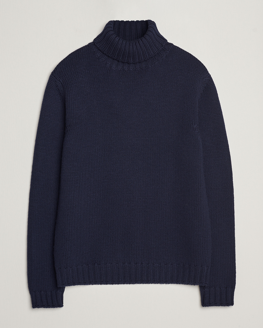Herre | | Massimo Alba | Karl Knit Rollneck Navy