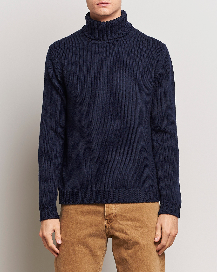 Herre | | Massimo Alba | Karl Knit Rollneck Navy