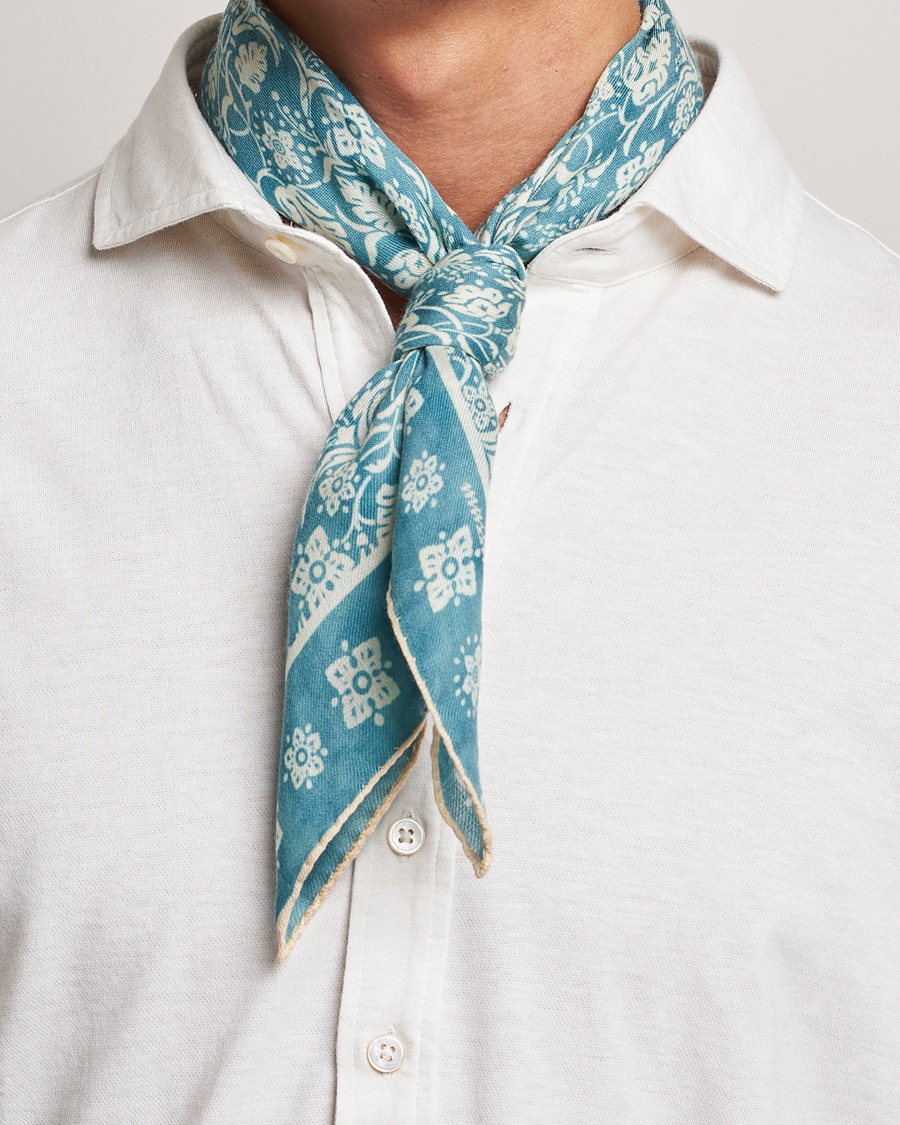 Herre | Massimo Alba Printed Cashmere Bandana Turchese | Massimo Alba | Printed Cashmere Bandana Turchese