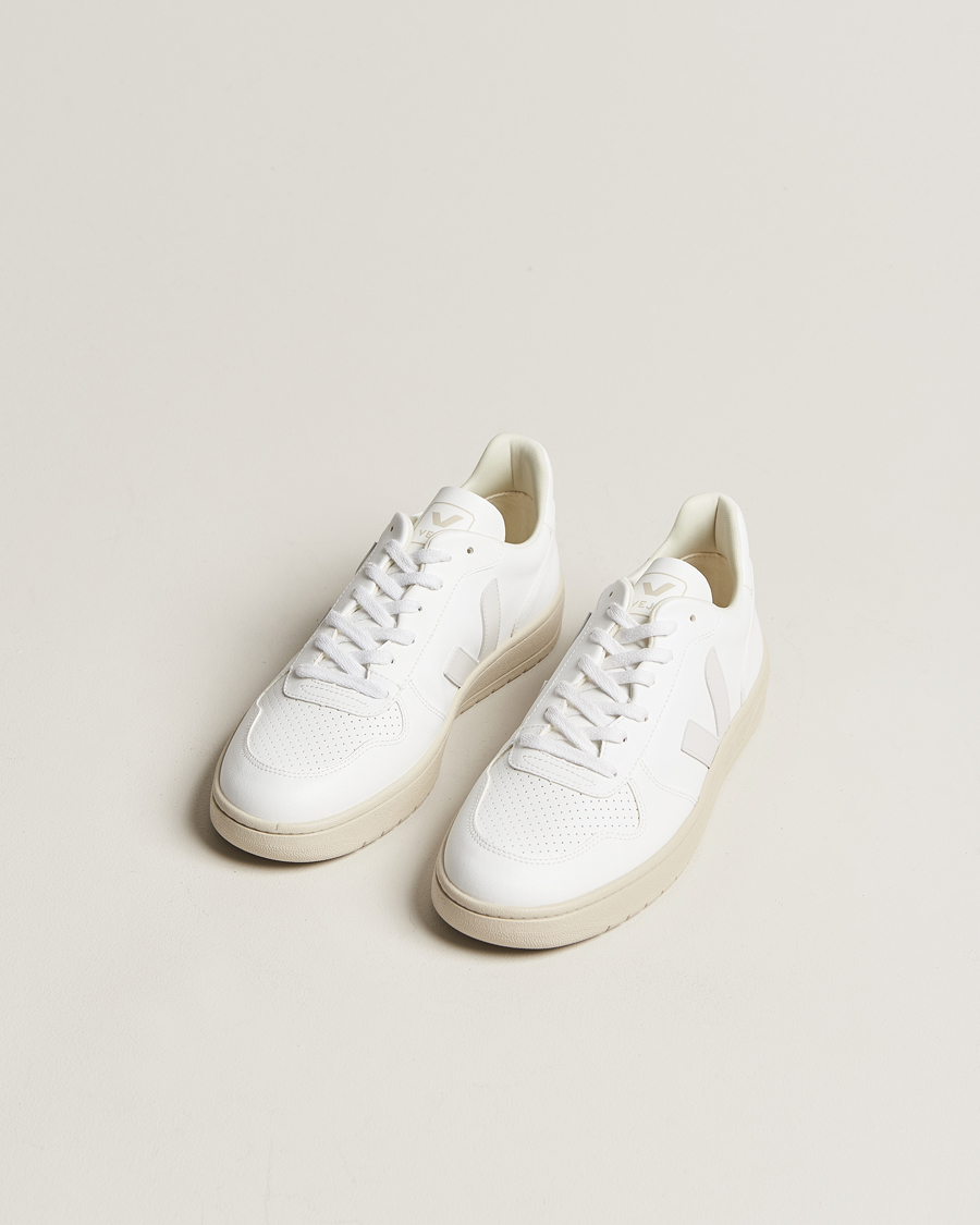 Herre | Veja V-10 Vegan Leather Sneaker Full White | Veja | V-10 Vegan Leather Sneaker Full White