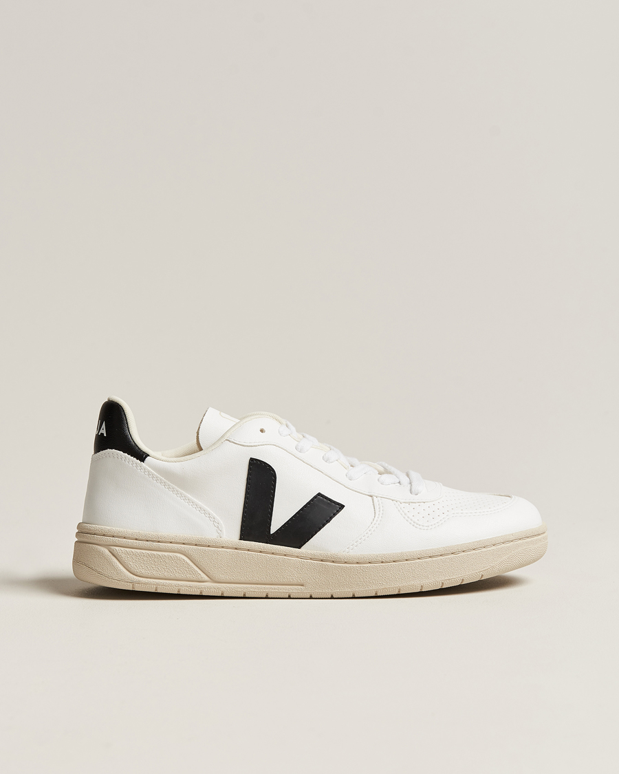 Herre | Veja V-10 Vegan Leather Sneaker White/Black | Veja | V-10 Vegan Leather Sneaker White/Black
