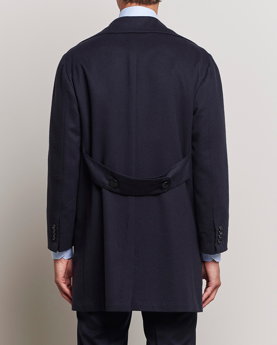 Herre | Jakker | Kiton | Double Breasted Cashmere Coat Navy