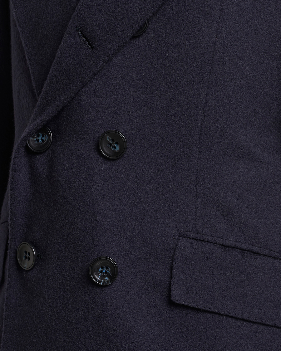 Herre | Jakker | Kiton | Double Breasted Cashmere Coat Navy