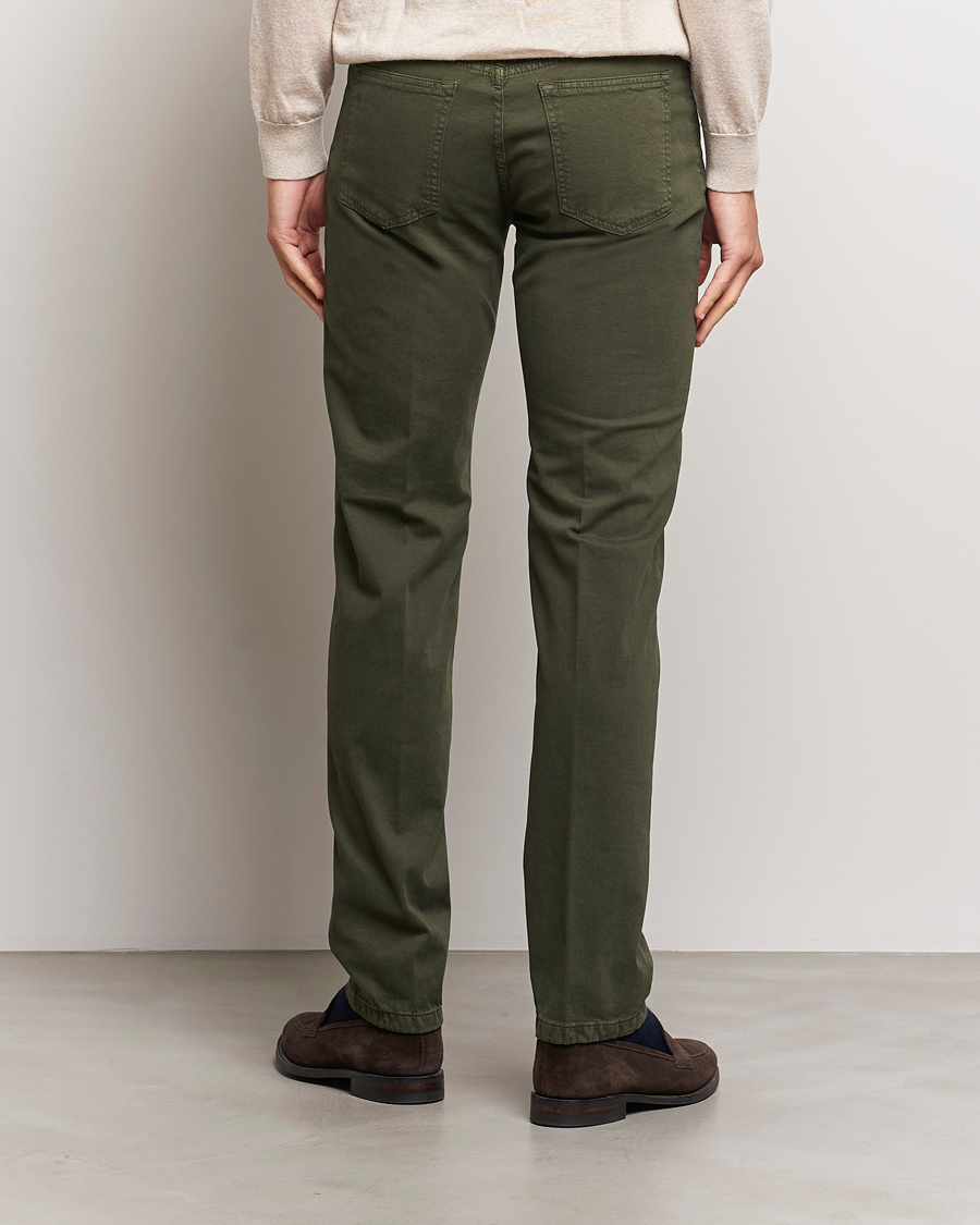 Herre | Bukser | Kiton | Slim Fit Cashmere/Cotton 5-Pocket Pants Dark Green