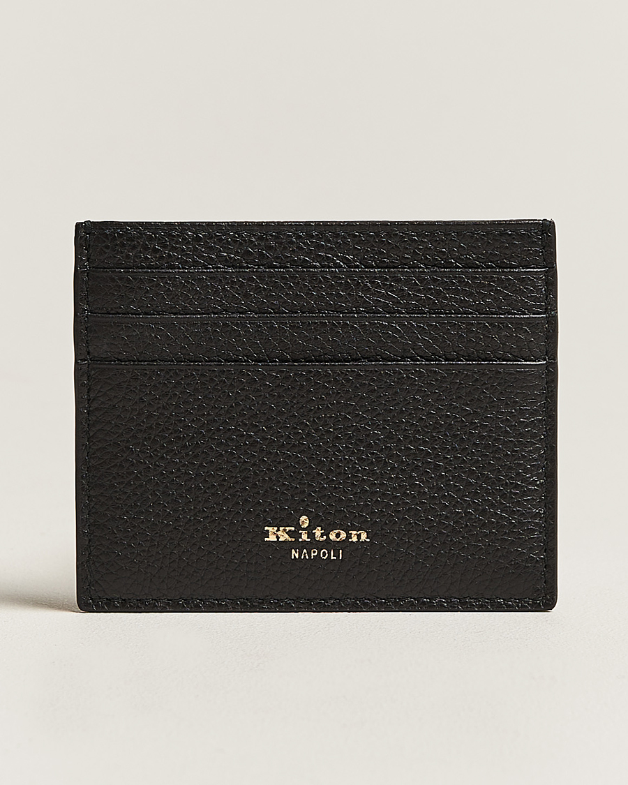 Herre | Kiton Grain Leather Cardholder Black | Kiton | Grain Leather Cardholder Black