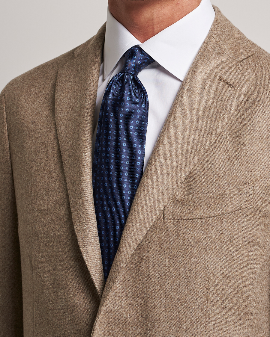 Herre | Kiton | Kiton | Micro Dot Silk Tie Navy