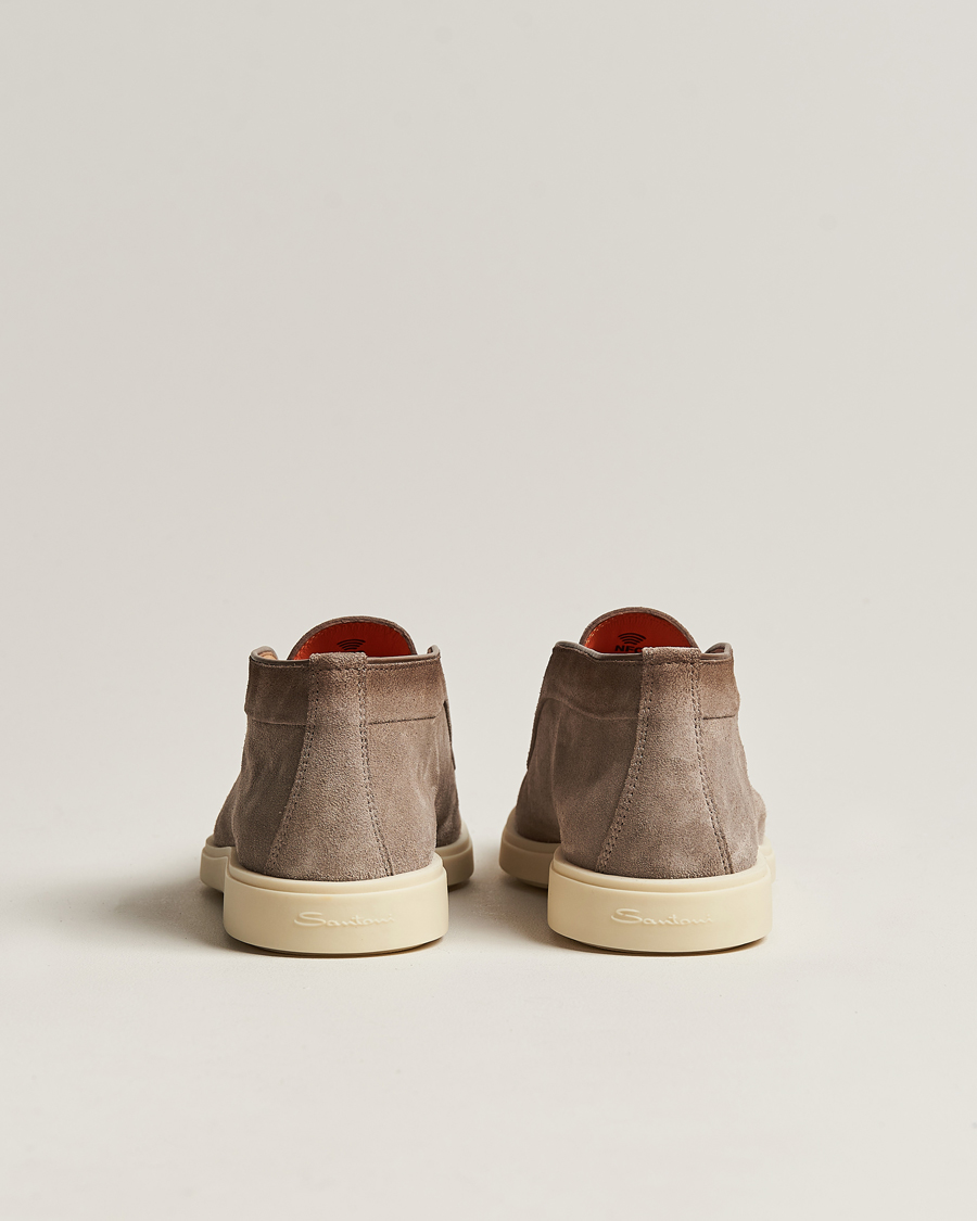 Herre | Santoni Open Chukka Boots Taupe Suede | Santoni | Open Chukka Boots Taupe Suede