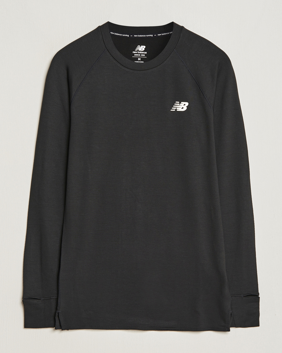 Herre | T-Shirts | New Balance | Running Q Speed Jacquard Long Sleeve T-Shirt Black