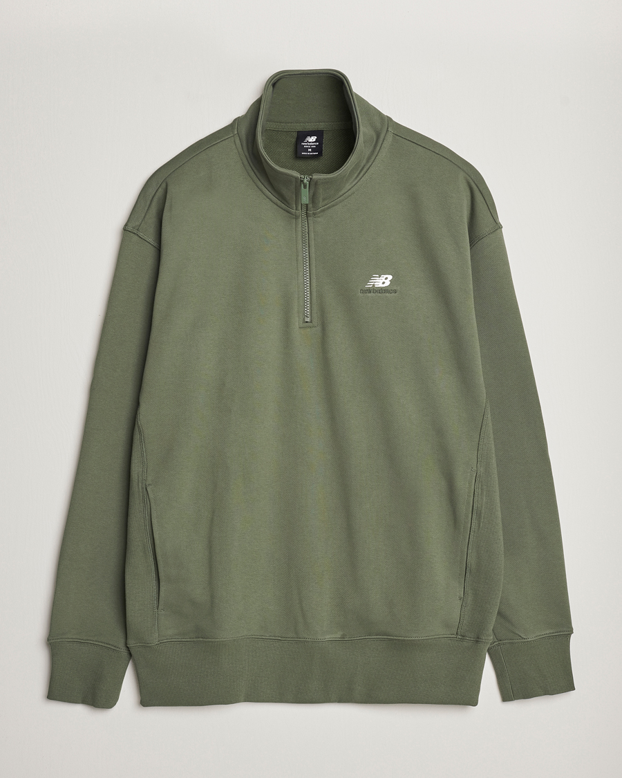 Herre | Gensere | New Balance | Athletics Terry 1/4 Zip Deep Olive Green