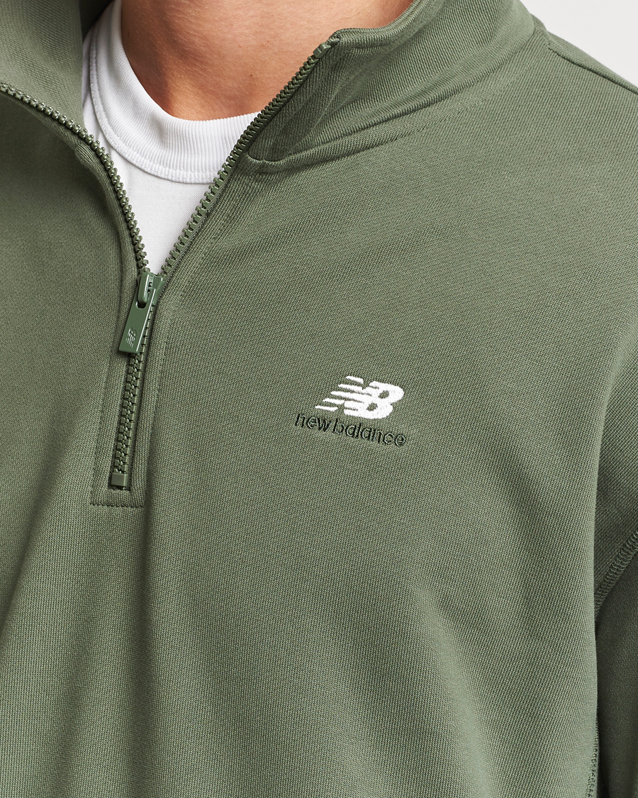 Herre | Gensere | New Balance | Athletics Terry 1/4 Zip Deep Olive Green