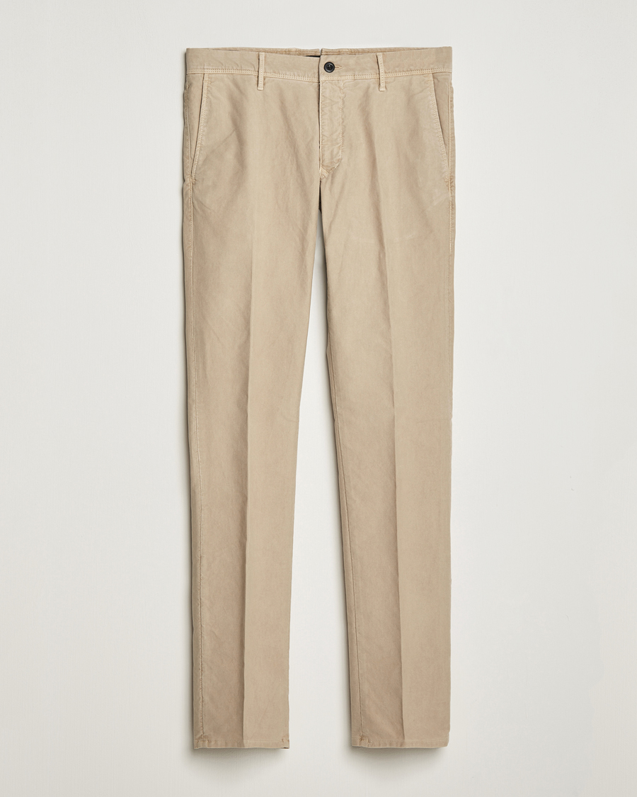 Herre | | Incotex | Slim Fit Garment Dyed Slacks Beige