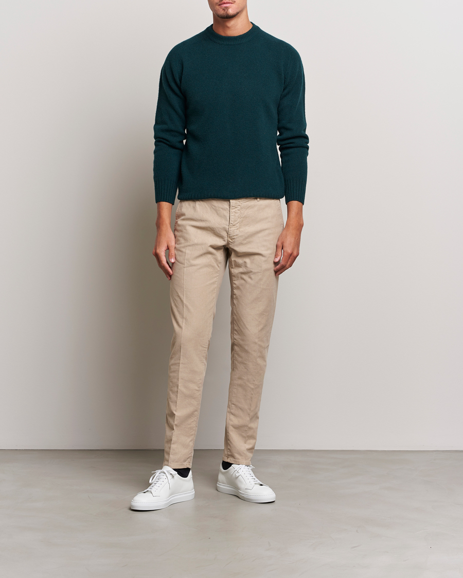 Herre | Bukser | Incotex | Slim Fit Garment Dyed Slacks Beige