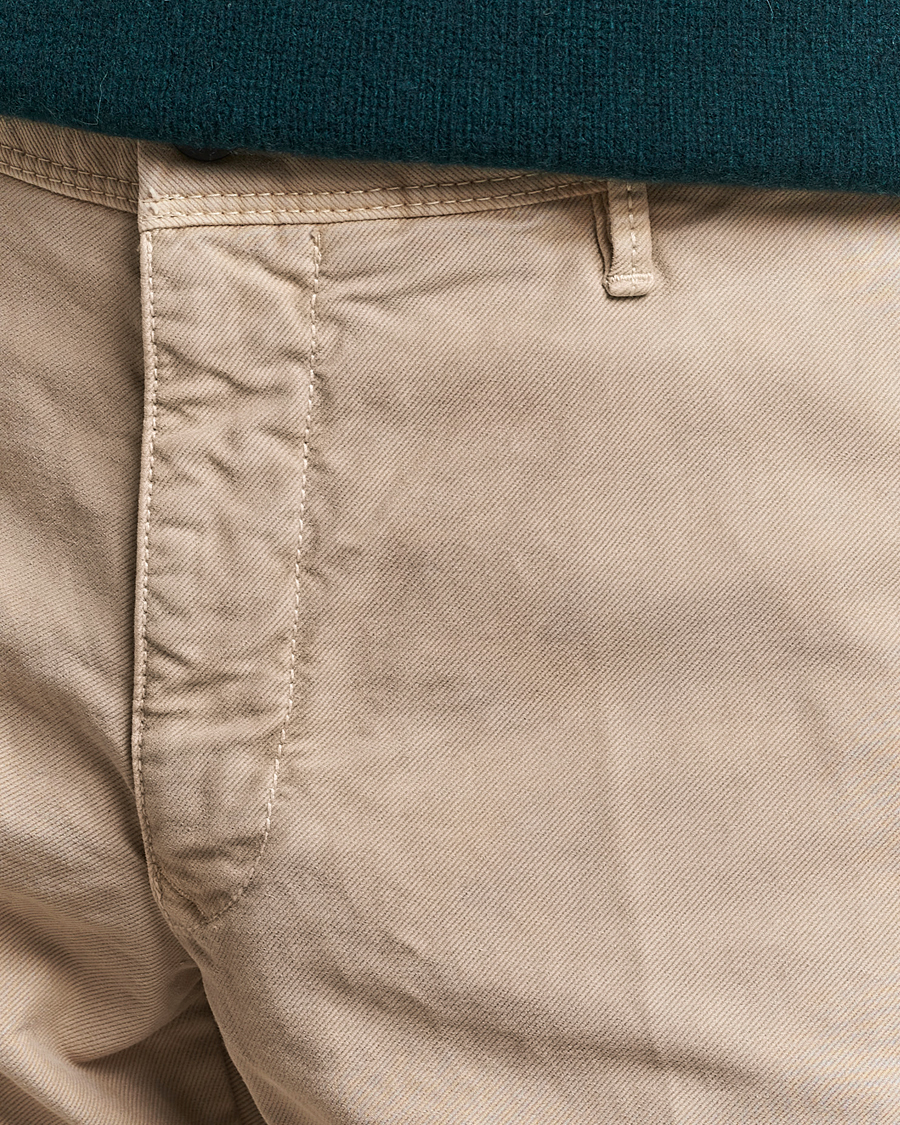 Herre | Bukser | Incotex | Slim Fit Garment Dyed Slacks Beige