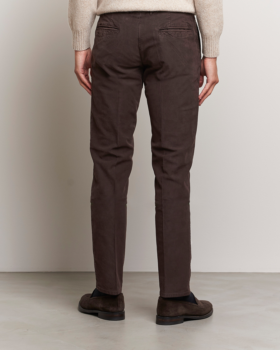 Herre | Bukser | Incotex | Slim Fit Garment Dyed Slacks Dark Brown