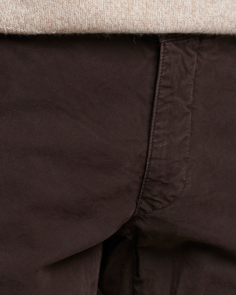 Herre | Bukser | Incotex | Slim Fit Garment Dyed Slacks Dark Brown