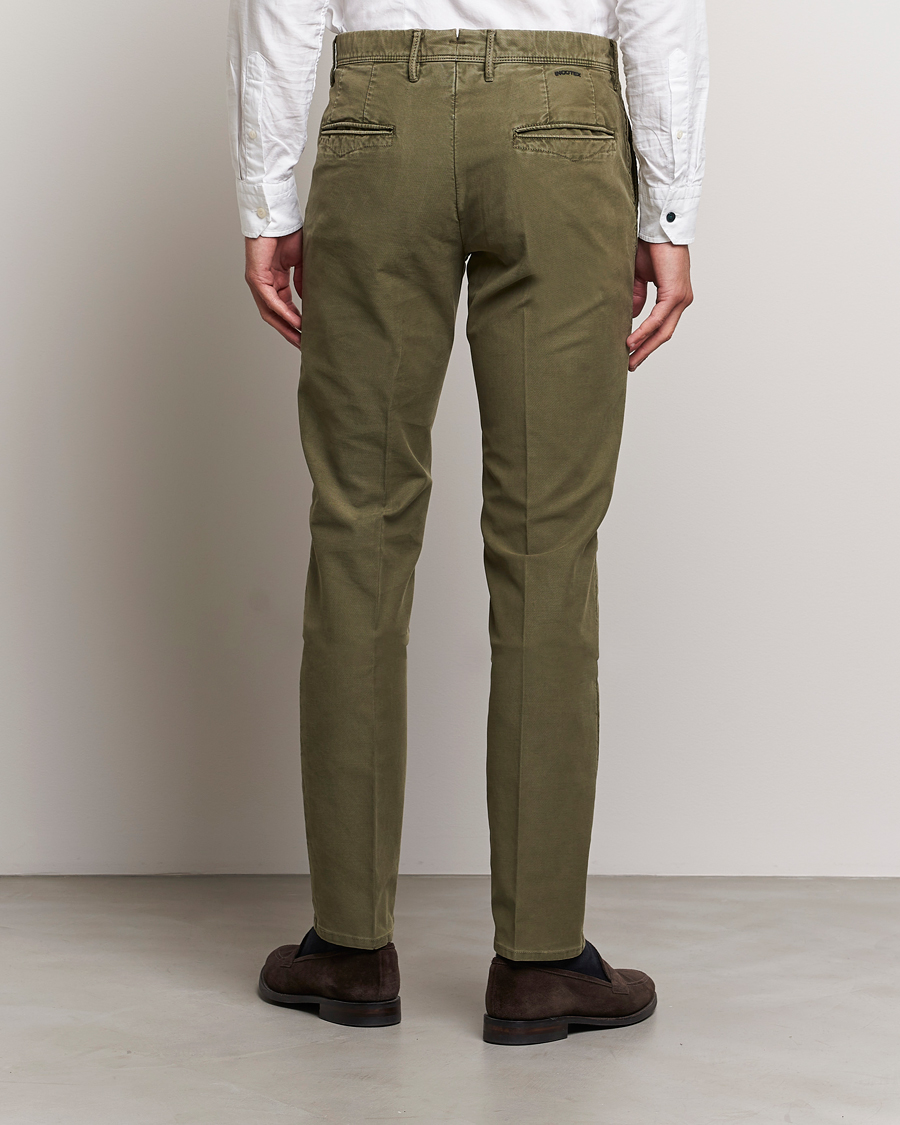 Herre | Bukser | Incotex | Slim Fit Garment Dyed Slacks Military