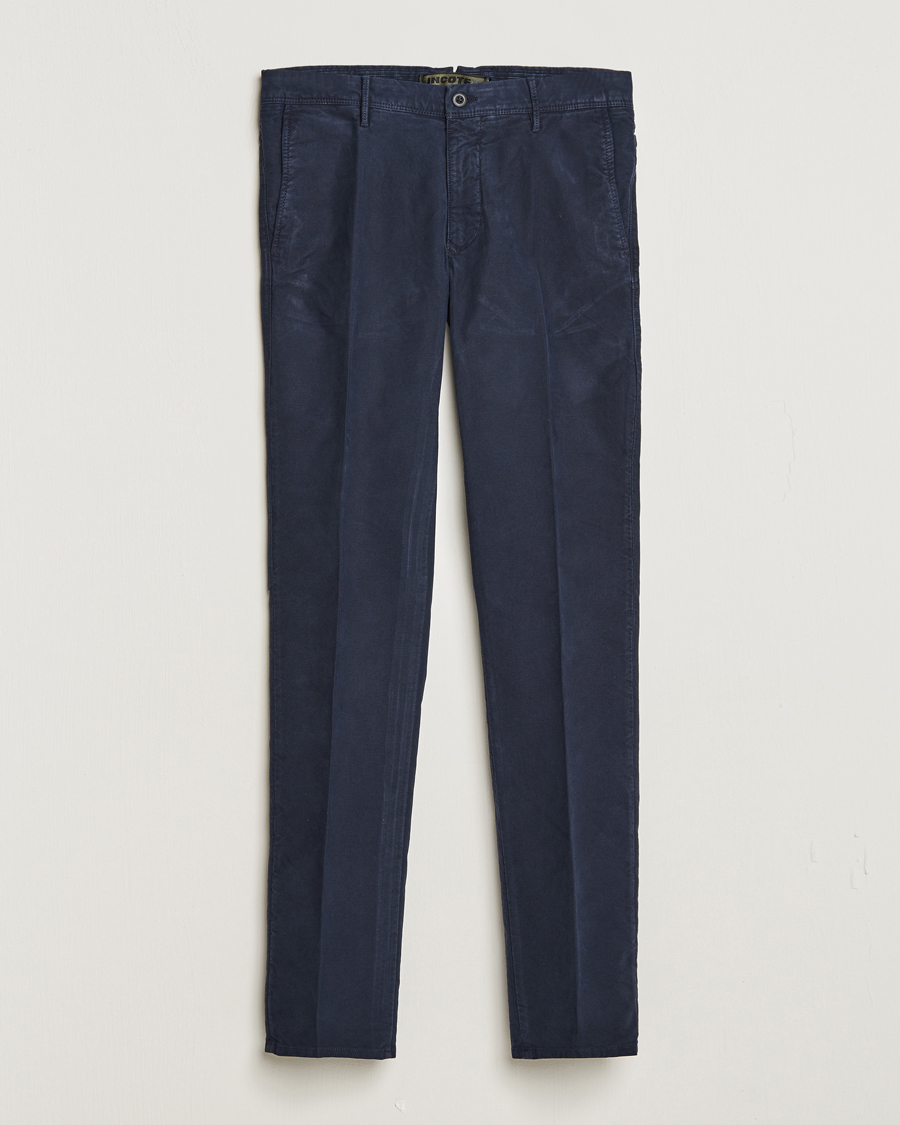 Herre | Bukser | Incotex | Slim Fit Garment Dyed Slacks Navy