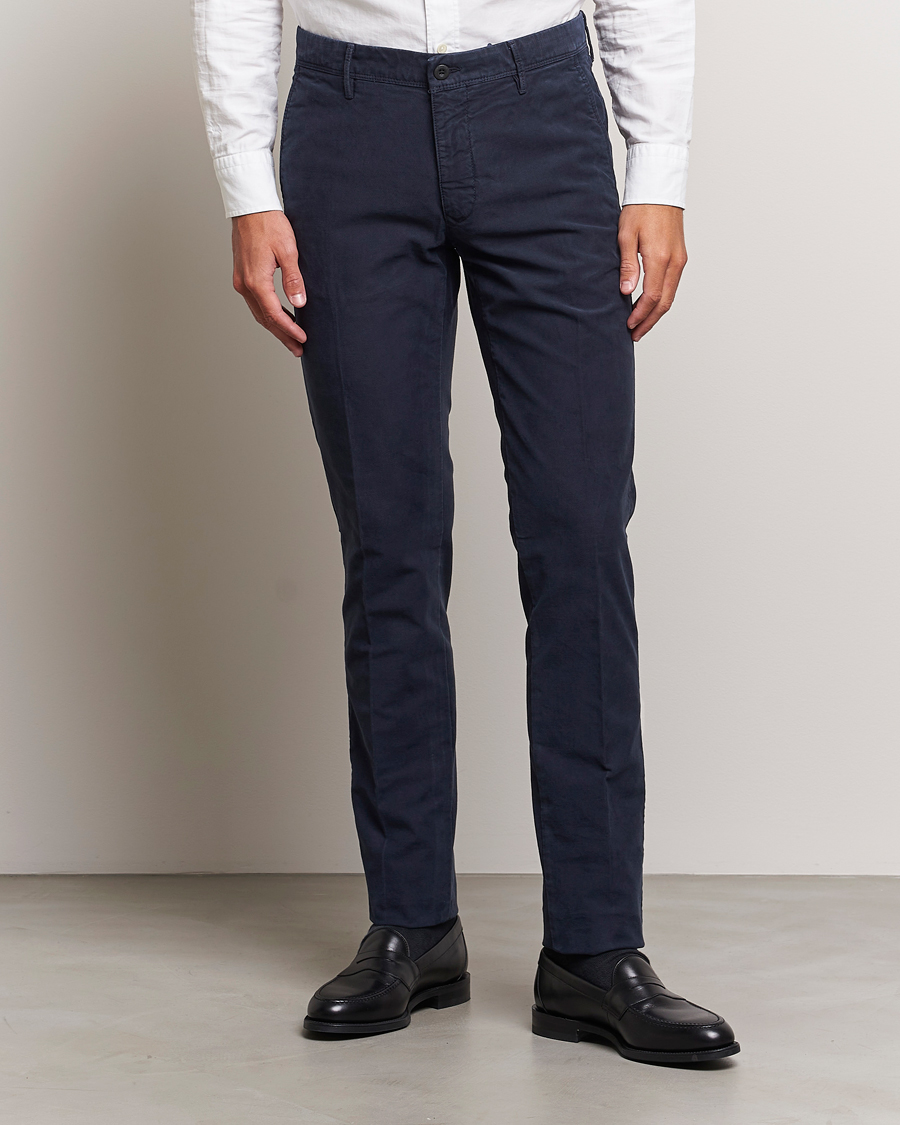 Herre |  | Incotex | Slim Fit Garment Dyed Slacks Navy