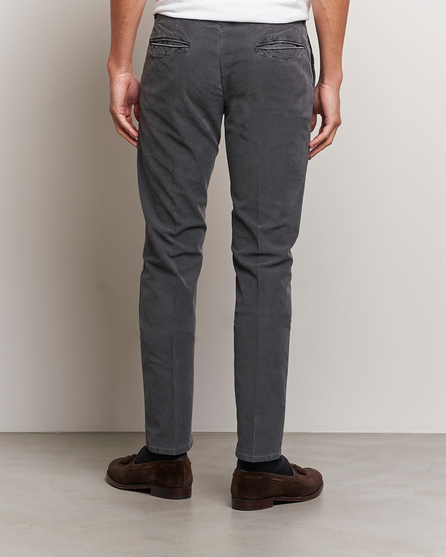 Herre | Bukser | Incotex | Slim Fit Garment Dyed Slacks Dark Grey