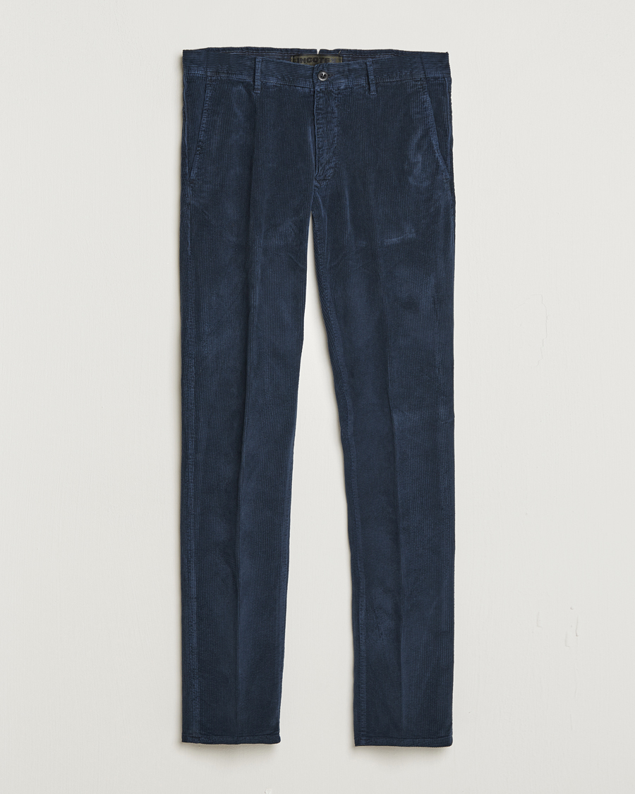 Herre | Bukser | Incotex | Slim Fit Leisure Cord Slacks Navy