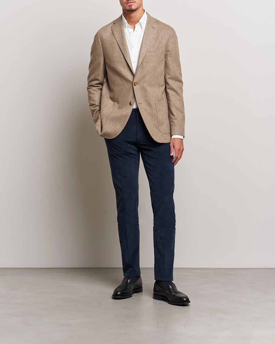 Herre | Bukser | Incotex | Slim Fit Leisure Cord Slacks Navy