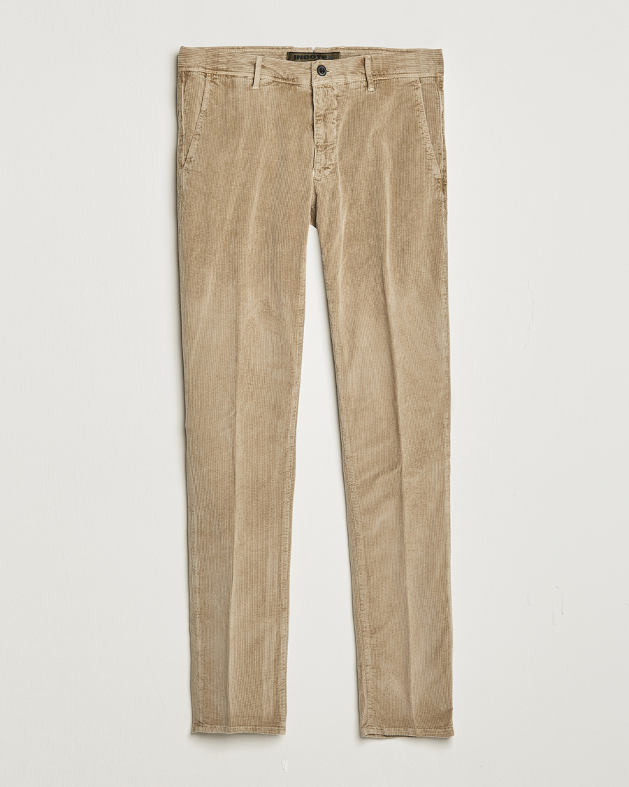 Herre | Bukser | Incotex | Slim Fit Leisure Cord Slacks Beige