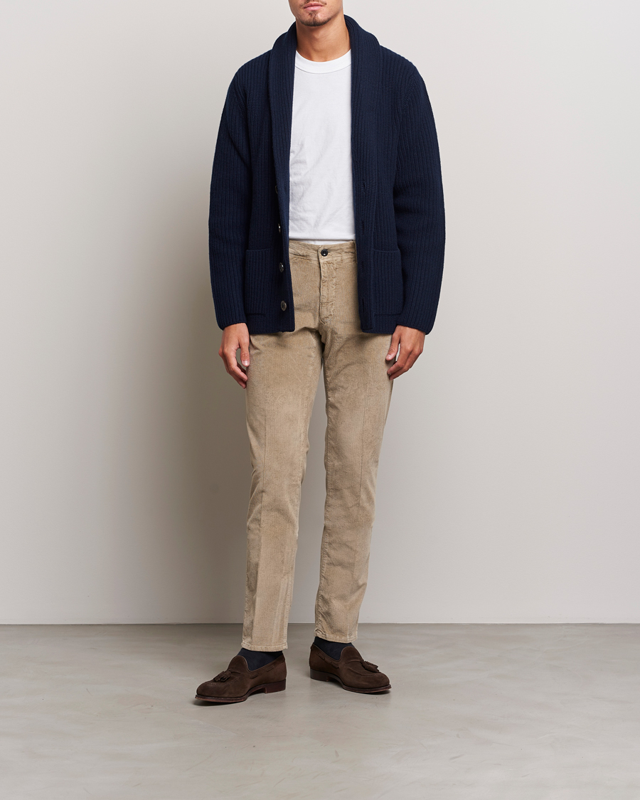 Herre | Bukser | Incotex | Slim Fit Leisure Cord Slacks Beige