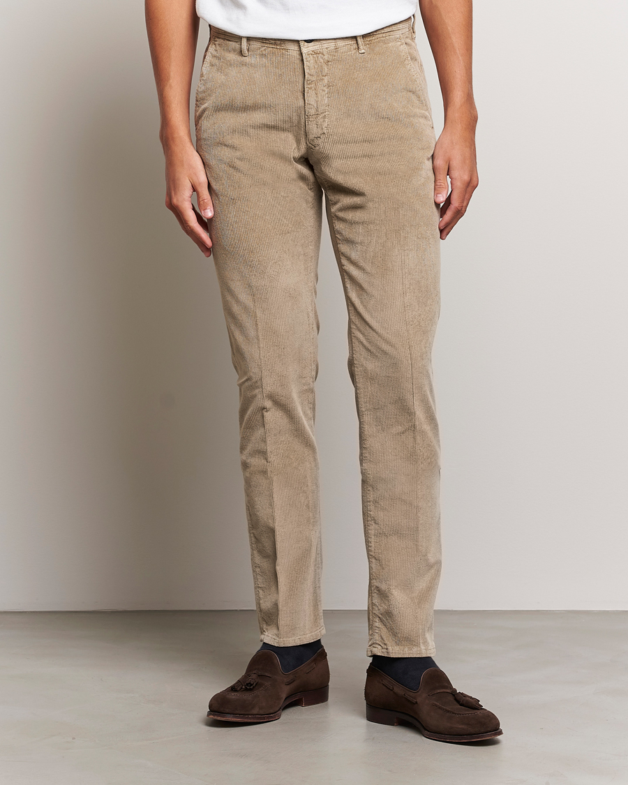 Herre | Bukser | Incotex | Slim Fit Leisure Cord Slacks Beige