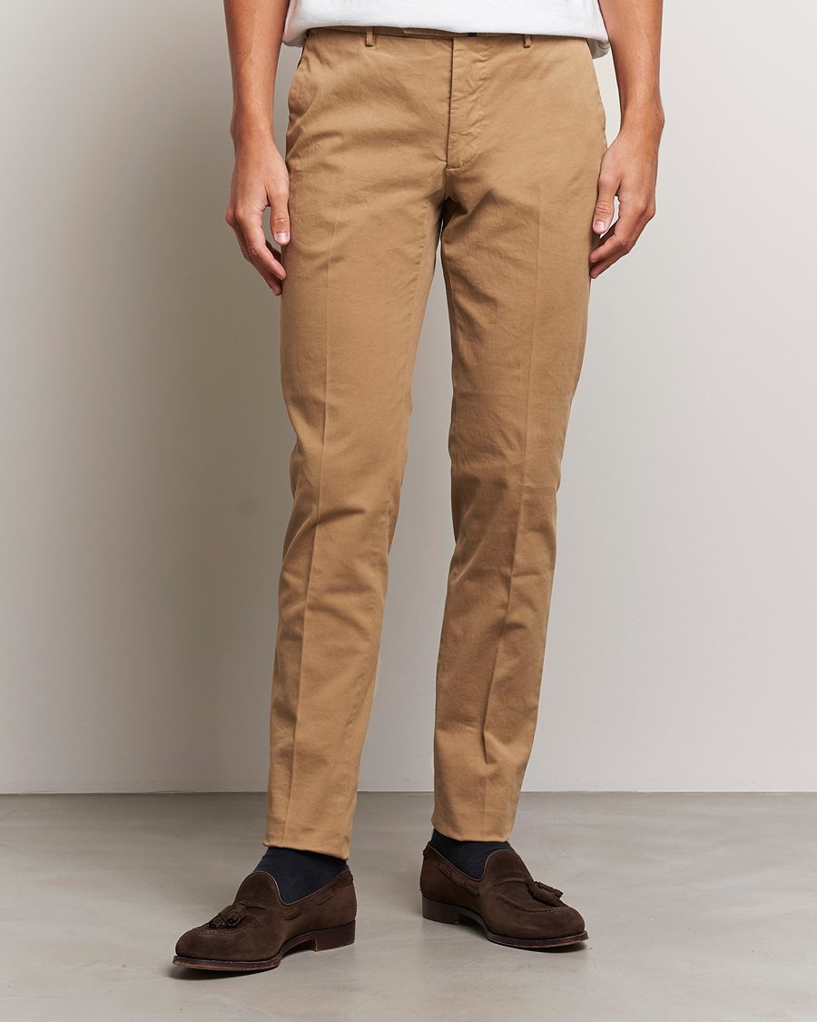 Herre | Salg | Incotex | Slim Fit Cotton Stretch Chinos Beige