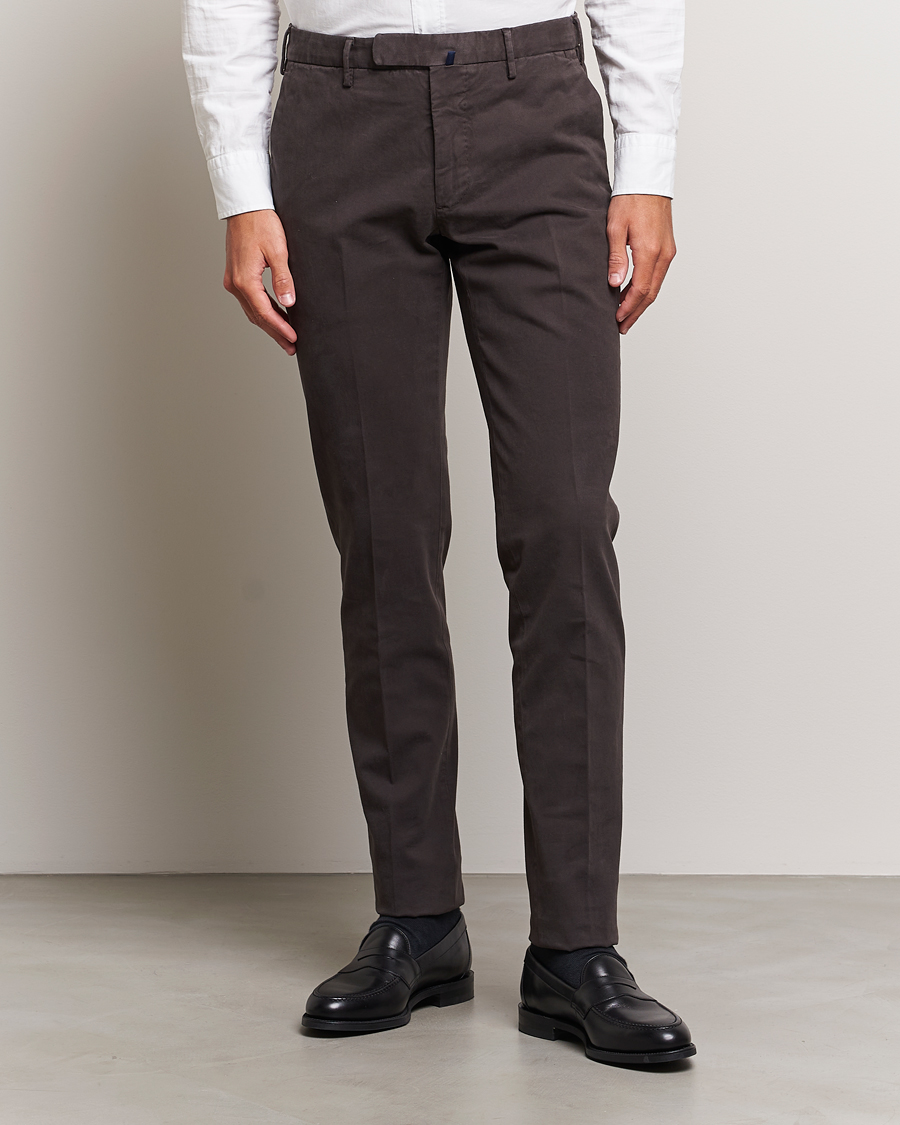 Herre |  | Incotex | Slim Fit Cotton Stretch Chinos Dark Brown
