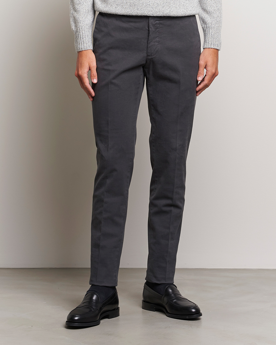 Herre |  | Incotex | Slim Fit Cotton Stretch Chinos Dark Grey