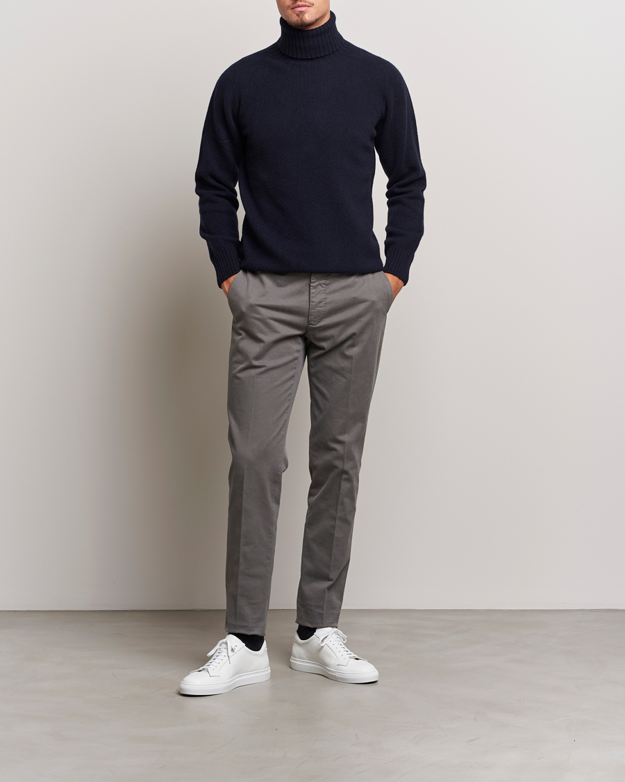 Herre | Bukser | Incotex | Slim Fit Cotton Stretch Chinos Light Grey
