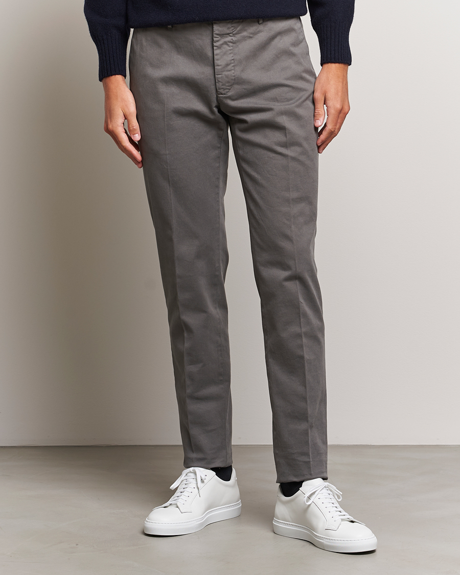 Herre | Bukser | Incotex | Slim Fit Cotton Stretch Chinos Light Grey