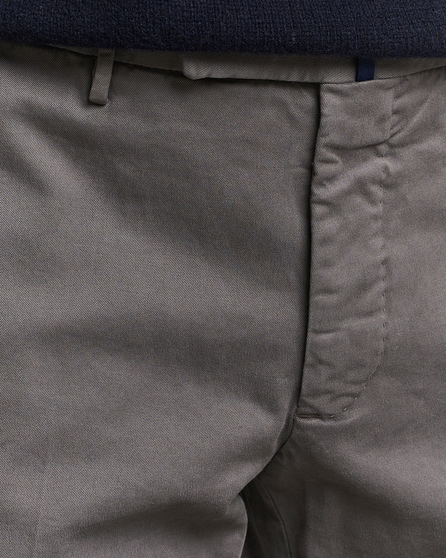 Herre | Bukser | Incotex | Slim Fit Cotton Stretch Chinos Light Grey