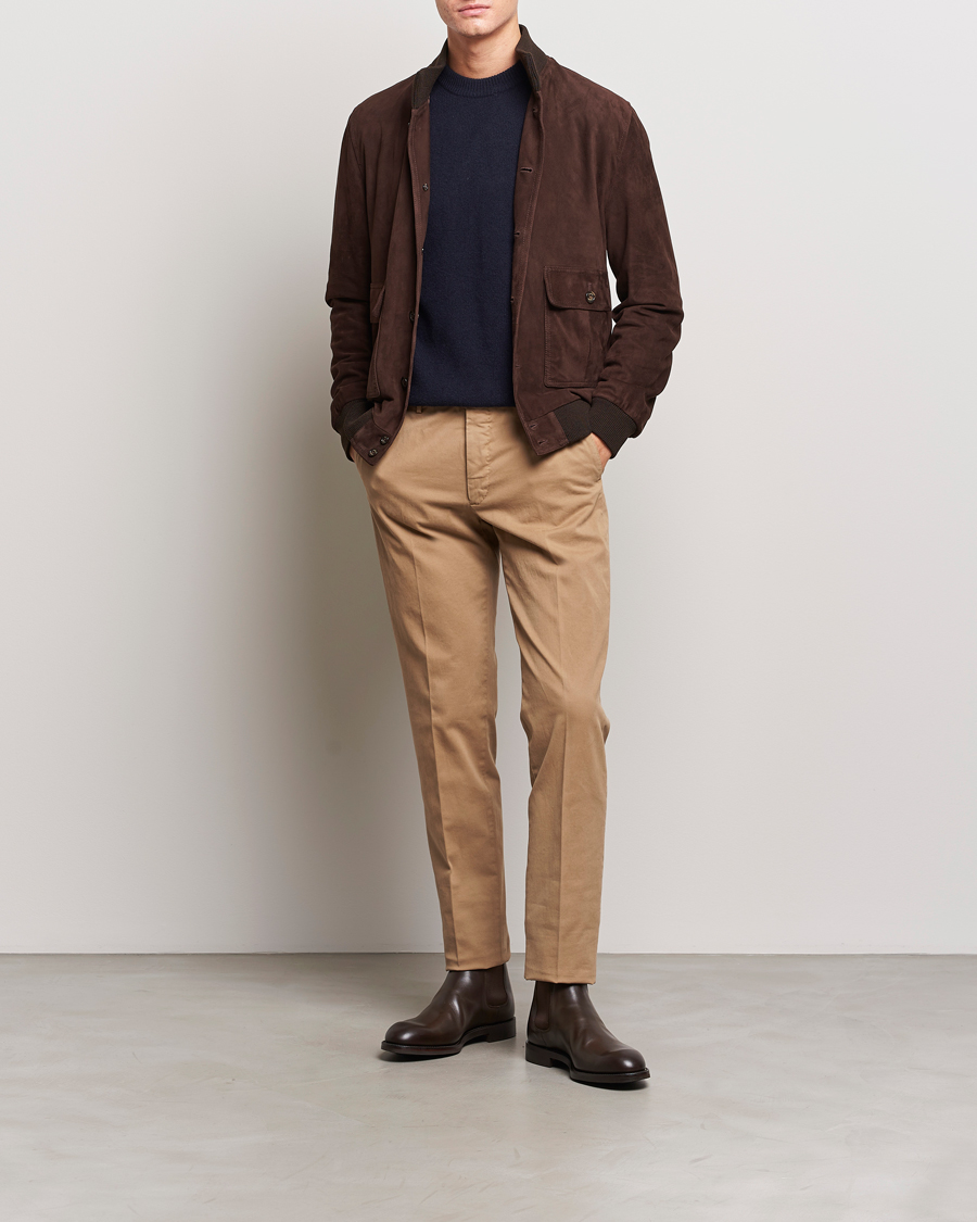 Herre | Bukser | Incotex | Regular Fit Cotton Chinos Beige