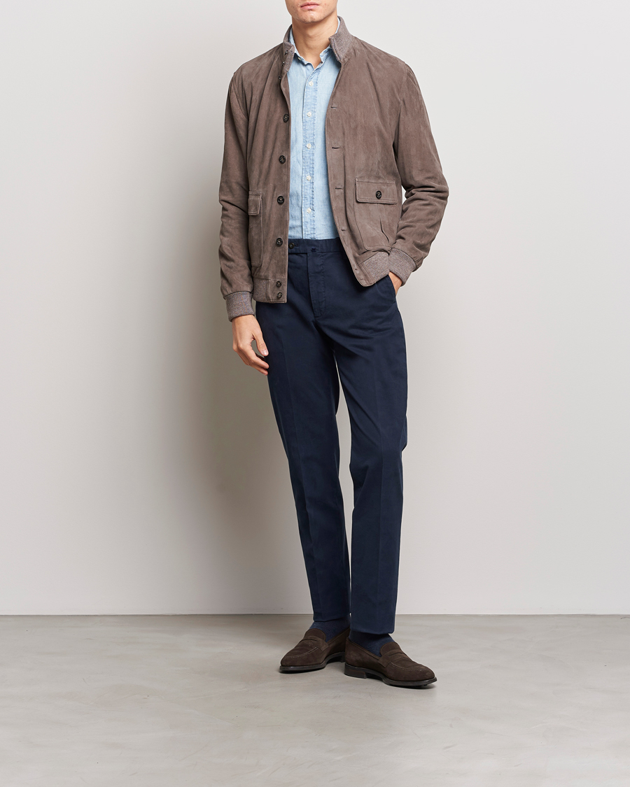 Herre | Bukser | Incotex | Regular Fit Cotton Chinos Navy